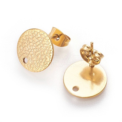Ion Plating(IP) 304 Stainless Steel Ear Stud Findings X-STAS-O119-15C-G-1