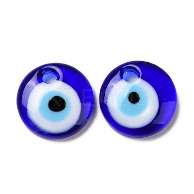 Handmade Lampwork Evil Eye Pendants LAMP-E106-02G-1