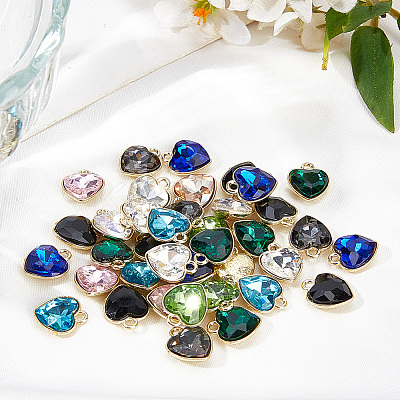 20Pcs 10 Colors Golden Plated Alloy Pendants FIND-FI0001-24-1