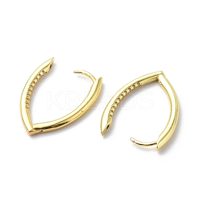 Clear Cubic Zirconia Horse Eye Hoop Earrings EJEW-G333-03G-1