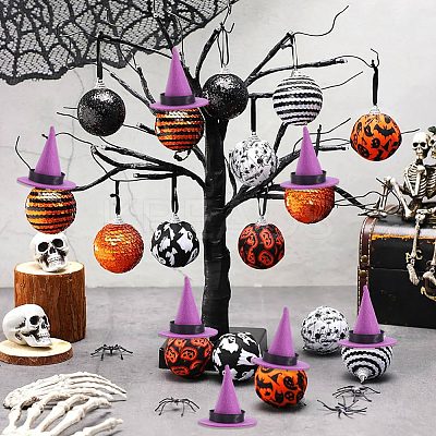 12Pcs Mini Polyester Witch Hats AJEW-CP0009-35A-1