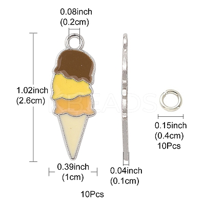 Summer Theme Alloy Enamel Pendants ENAM-YW0002-86P-1
