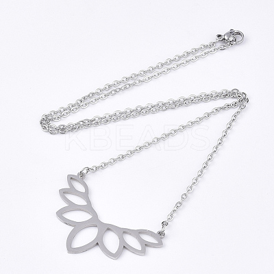 Non-Tarnish 201 Stainless Steel Pendant Necklaces NJEW-T009-JN063-1-40-1