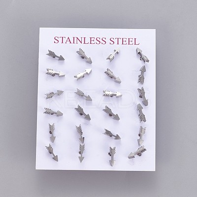 Tarnish Resistant 304 Stainless Steel Stud Earrings X-EJEW-F227-13P-1