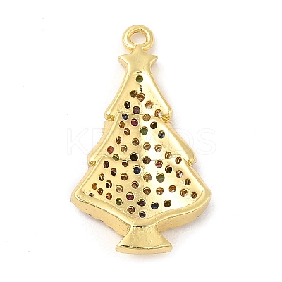 Rack Plating Brass Pave Cubic Zirconia Pendants KK-R150-07G-1