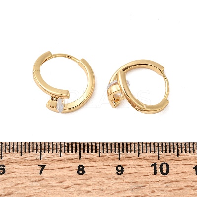 Brass Micro Pave Clear Cubic Zirconia Round Hoop Earrings EJEW-P331-09G-1