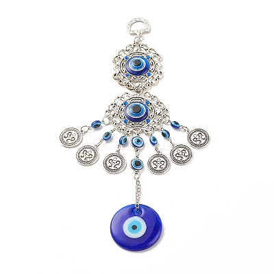 Glass Turkish Blue Evil Eye Pendant Decoration LS-HJEW-I008-01AS-1