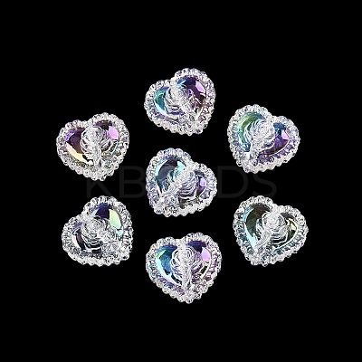 UV Plating Rainbow Iridescent Acrylic Beads OACR-P016-02-01-1