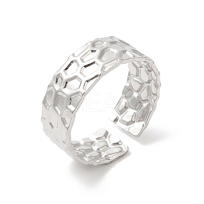 Non-Tarnish 304 Stainless Steel Cuff Wide Band Finger Rings RJEW-L107-011P-1
