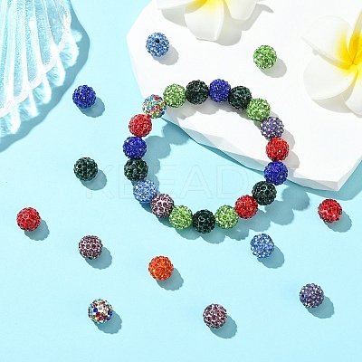30Pcs Pave Disco Ball Beads RB-YW0001-14M-1