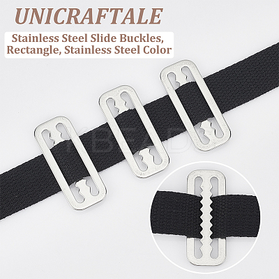 8Pcs Belt 316 Stainless Steel Slide Buckles STAS-UN0051-32-1