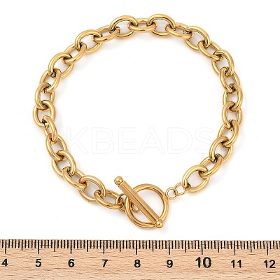 304 Stainless Steel Chain Bracelets for Women BJEW-Z106-03G-1