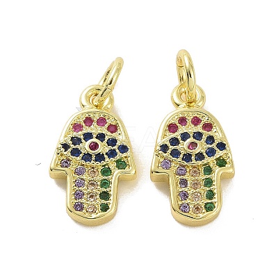 Brass Micro Pave Cubic Zirconia Charms KK-E068-VF088-1