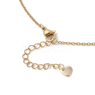 Natural Rhodochrosite & Pink Opal & Rose Quartz Chip and Round Beaded Pendant 304 Stainless Steel Cable Chain Necklaces for Women NJEW-JN05741-02-1