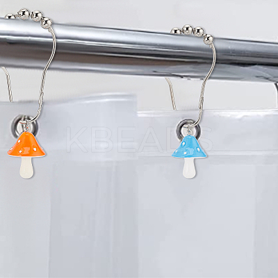 12Pcs 6 Colors Iron Shower Curtain Rings for Bathroom HJEW-OC0001-26-1
