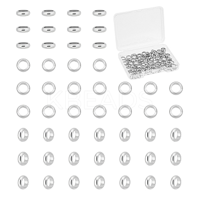 100Pcs Ring 304 Stainless Steel European Beads STAS-UN0059-48-1