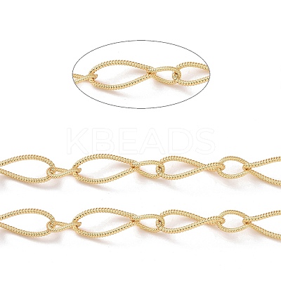 Brass Twisted Oval Link Chains CHC-K013-11G-1