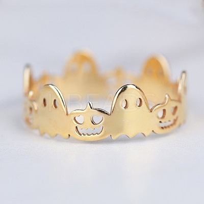 Ghost & Pumpkin 925 Sterling Silver Finger Rings FS-WGB9B73-04-1