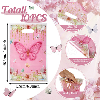 10Pcs Rectangle with Butterfly Pattern Paper Gift Bags CARB-TAC0002-04-1