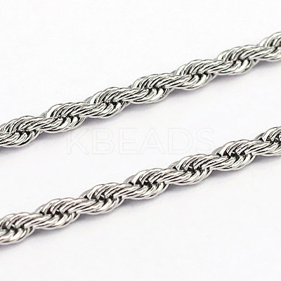 Tarnish Resistant 304 Stainless Steel Rope Chains CHS-O005-43G-1