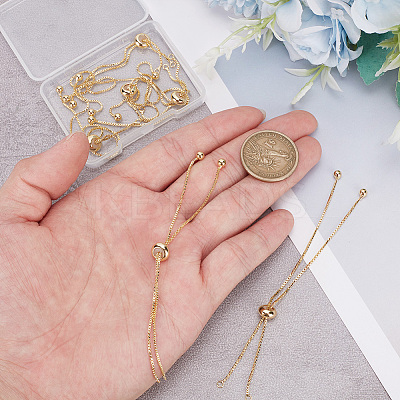12Pcs Rack Plating Brass Chain Link Bracelet Making KK-HY0003-57G-1