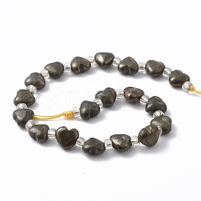 Natural Pyrite Beads Strands G-E590-02-1
