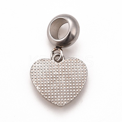 304 Stainless Steel Crystal Rhinestone European Dangle Charms STAS-F278-04P-1