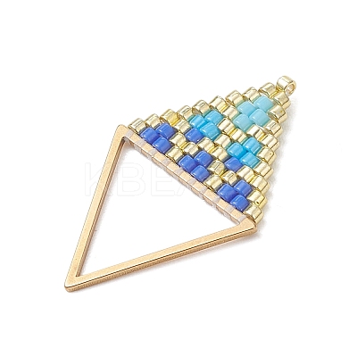 MIYUKI Glass Seed Beaded Rhombus Pendants PALLOY-MZ01175-01-1