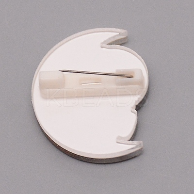 Astronaut with Crescent Moon Brooch Pin JEWB-SZC0001-22-1