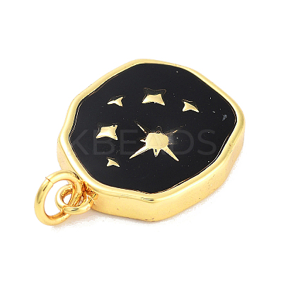 Real 18K Gold Plated Rack Plating Brass Enamel Pendants KK-M293-29G-04-1