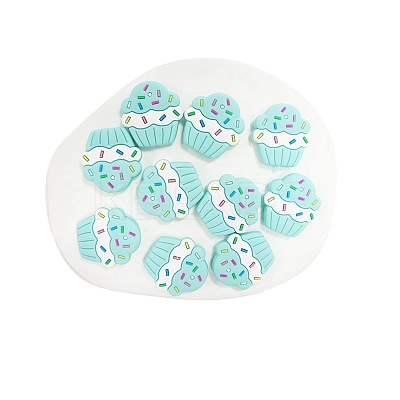 Cup Cake Food Grade Eco-Friendly Silicone Beads PW-WG77442-08-1