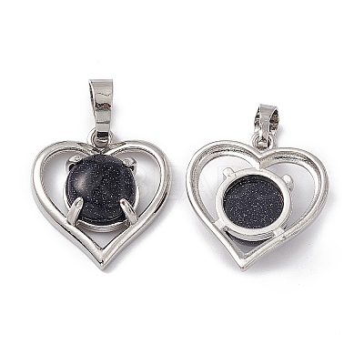 Synthetic Blue Goldstone Pendants G-P484-04P-08-1