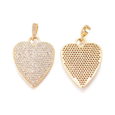 Brass Micro Pave Cubic Zirconia Pendants LS-KK-D159-24G-1