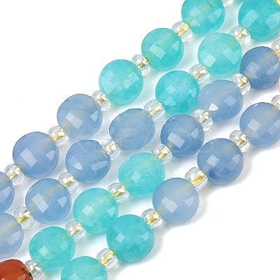 Natural Agate(Dyed & Heated) & Dyed White Jade & Tiger Eye Beads Strands G-Z135-B09-1