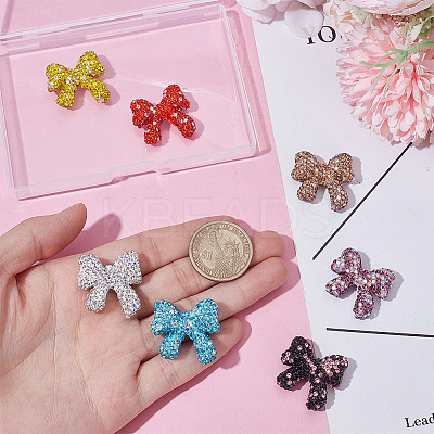 7Pcs 7 Colors Polymer Clay with Rhinestone Beads CLAY-GA0001-05-1