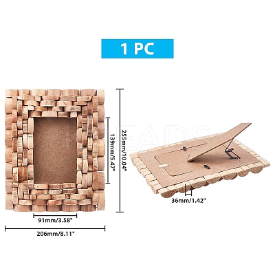 Natural Wood Photo Frames DJEW-WH0007-42-1