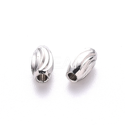Non-Tarnish 201 Stainless Steel Corrugated Beads X-STAS-S103-16A-P-1