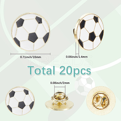 20Pcs Sport Enamel Pins JEWB-SC0001-62D-1