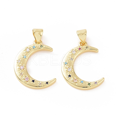 Brass Micro Pave Cubic Zirconia Pendants ZIRC-P106-03G-1