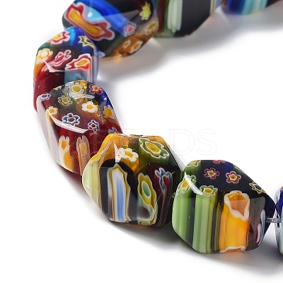 Handmade Millefiori Glass Bead Strands LAMP-G099-10-01-1