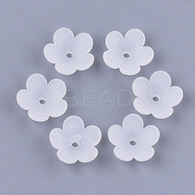 5-Petal Transparent Acrylic Bead Caps X-FACR-T001-12-1