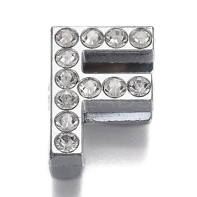 Alloy Letter Slide Charms RB-F034-01F-P-RS-1