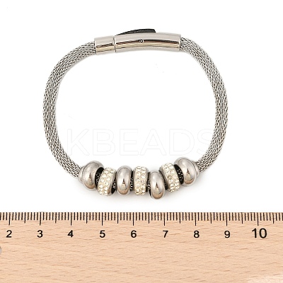304 Stainless Steel Mesh Chain Bracetls for Women BJEW-Z087-16P-1