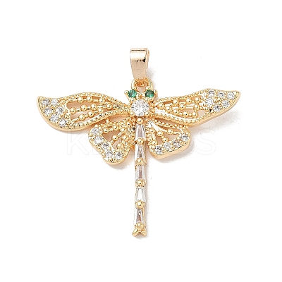 Brass Micro Pave Cubic Zirconia Pendants KK-L254-06G-1