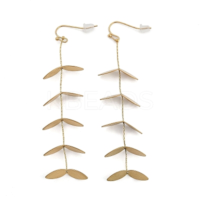 304 Stainless Steel Leaf Stud Earrings for Women EJEW-R008-02G-1
