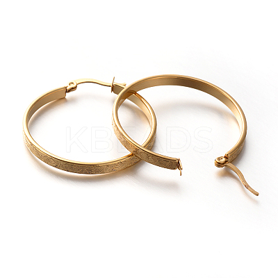 Lady's 304 Stainless Steel Hoop Earrings X-EJEW-N023-08E-1