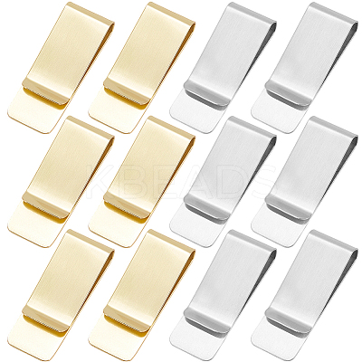 12Pcs 2 Colors Stainless Steel Money Clips AJEW-CP0008-89-1