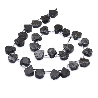 Natural Black Tourmaline Beads Strands G-E569-R08-1