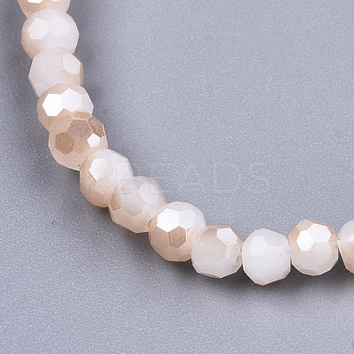 Mother's Day Faceted Round Glass Beads Stretch Bracelets BJEW-T016-06A-1