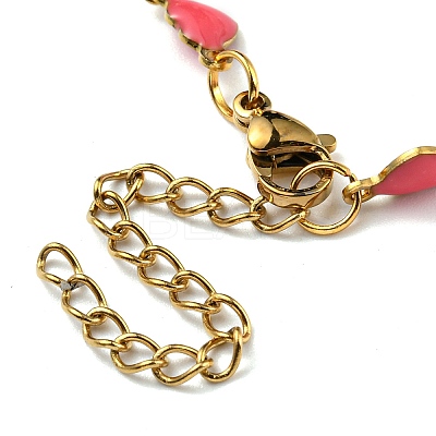 Ion Plating(IP) Golden 304 Stainless Steel Heart Link Chain Necklaces NJEW-E098-02G-05-1